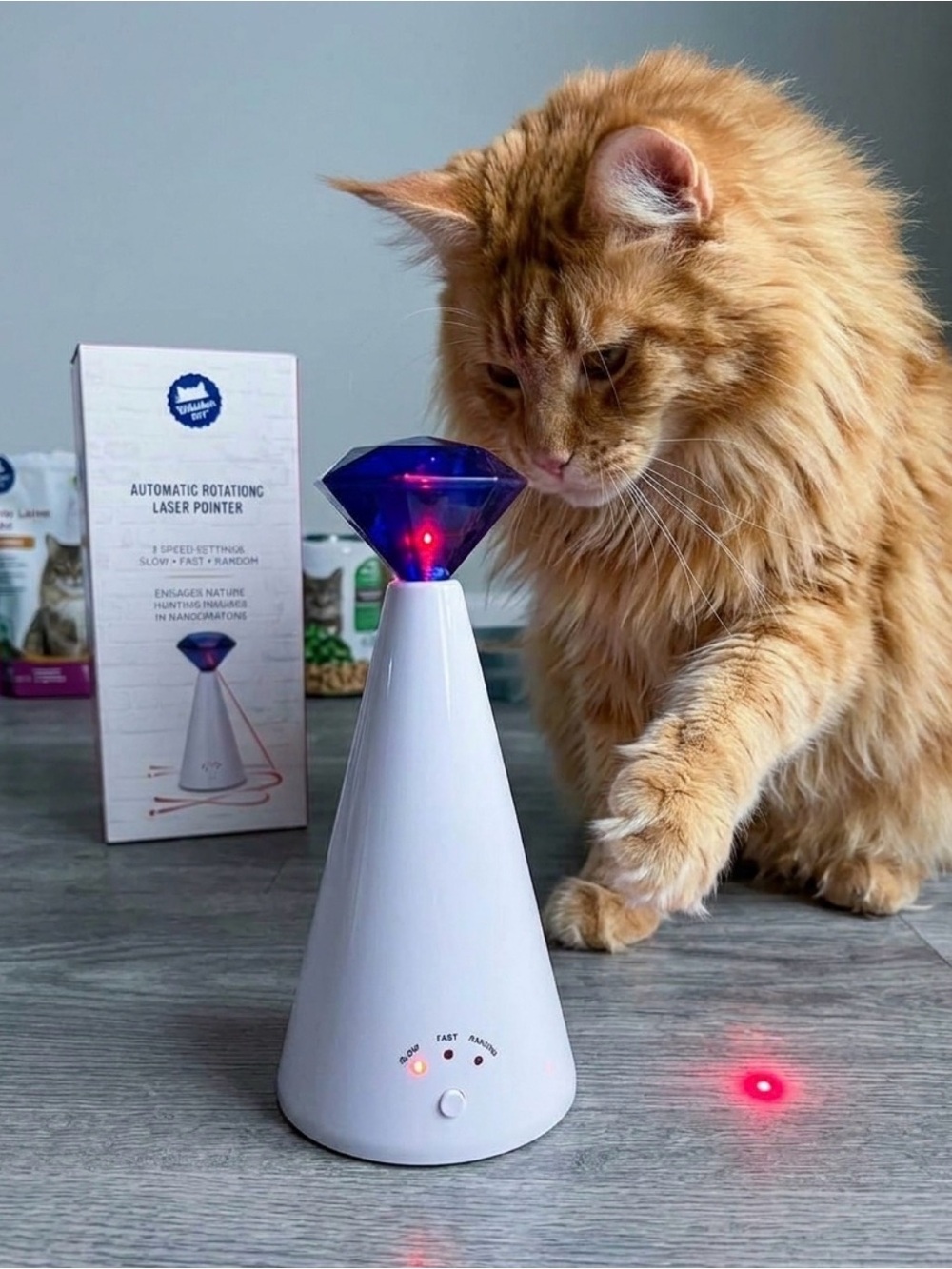 Whisker City Automatic Rotating Laser Pointer Cat Toy